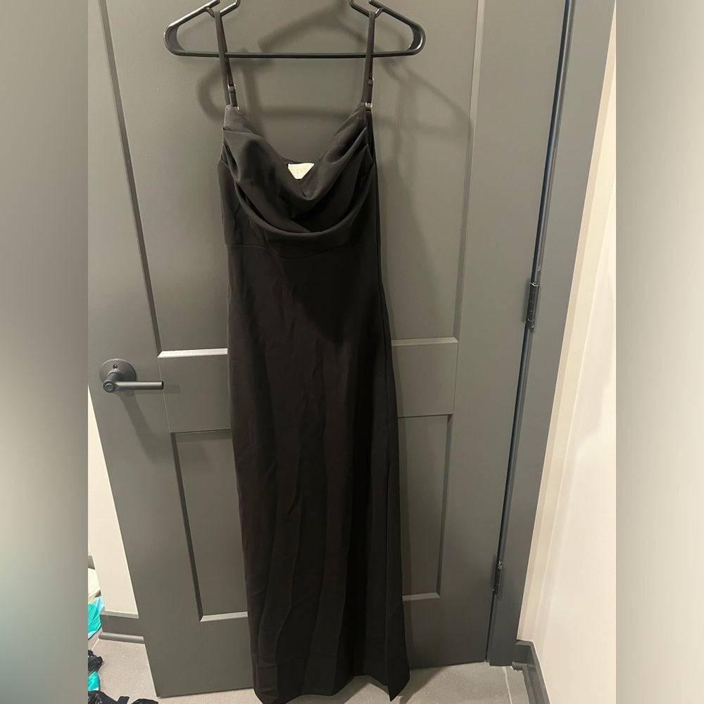 Revelry Black Sloan Crepe Bridesmaid Dress size 2